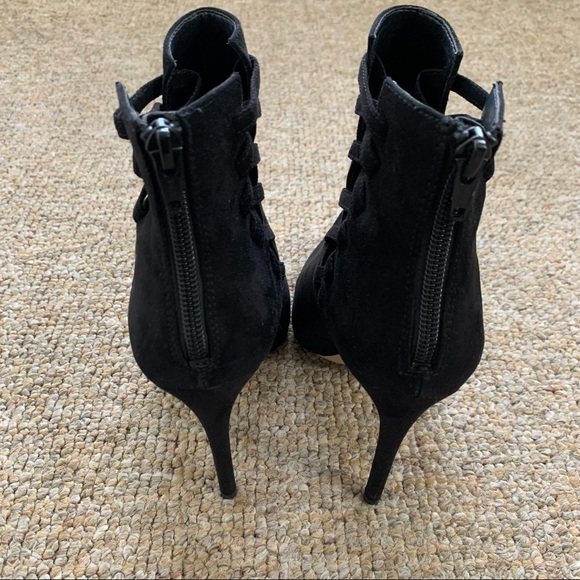 Aldo Suede Tuxedo Side Lace-Up Pointed Toe Boots 6M - Picture 4 of 8